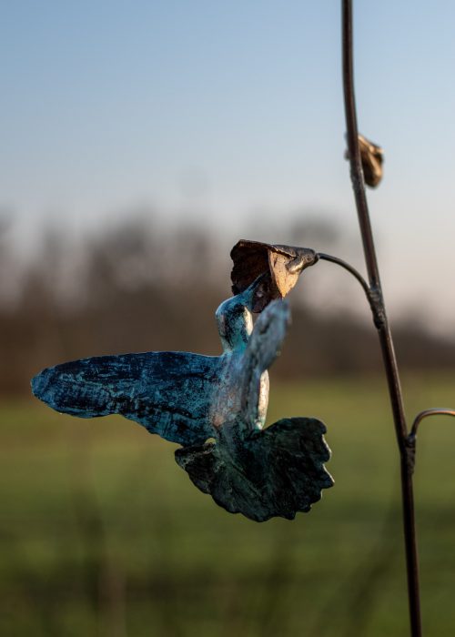 Kolibrie blauw groen gepatineerd
